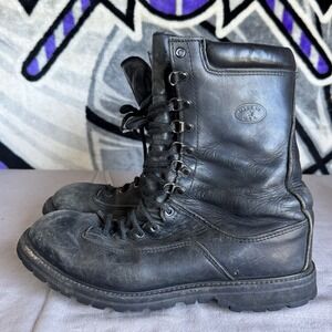 Size 12 - Matterhorn Gore-Tex Military Men's Black Leather Combat Boots USA 1949